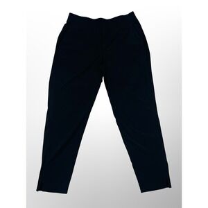 Athleta Brooklyn Ankle Pant Black Ribbed Waistband Ankle Zip Pockets Size 8